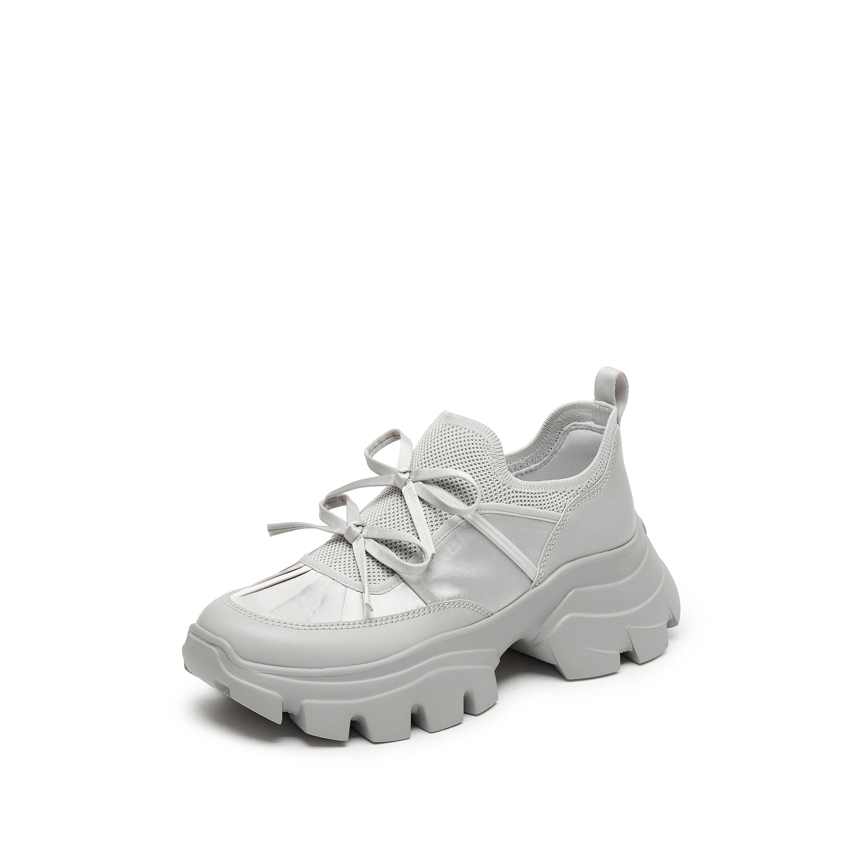 Sneakers - Bubba Ink & Pink & Mist Bow Chunky Sole Sneakers ECE83 - Image 7